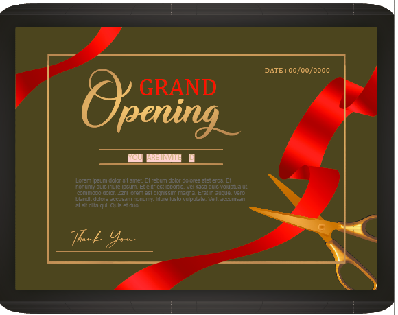 Grand Opening Luxury Invitation Card Vector File