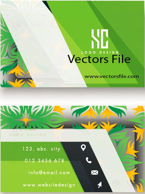 Green Color Business Card Vector File