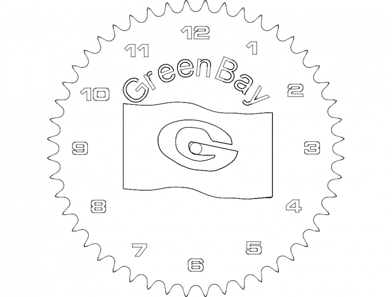 Greenbay Wall Clock Logo DXF File