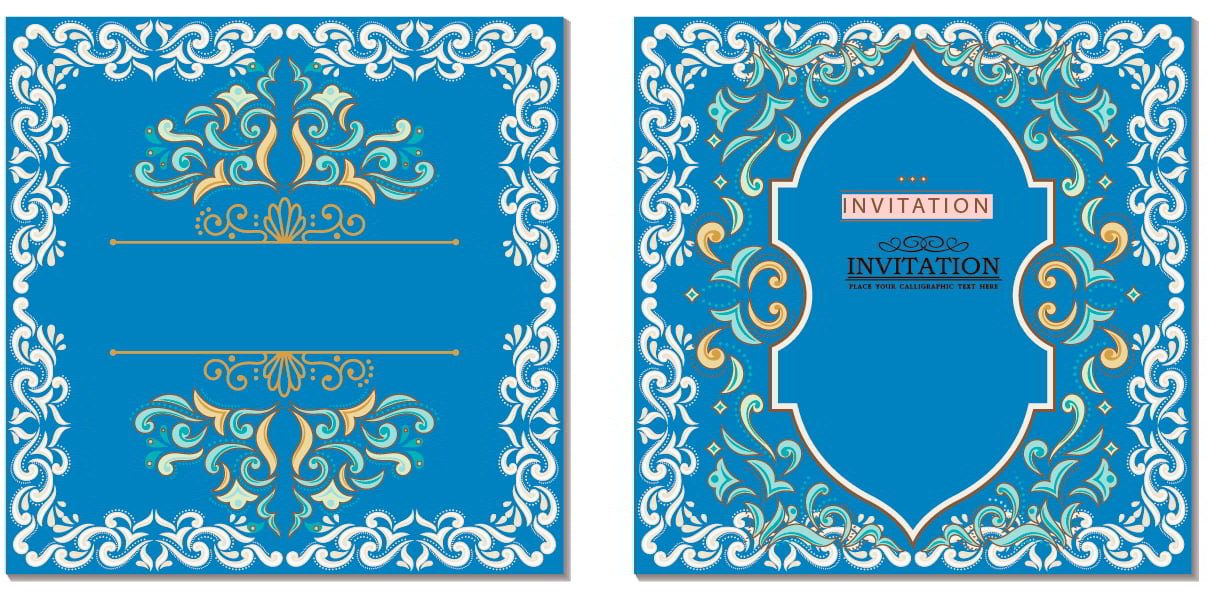 Greeting Card Or Invitation Islamic Style Free Vector