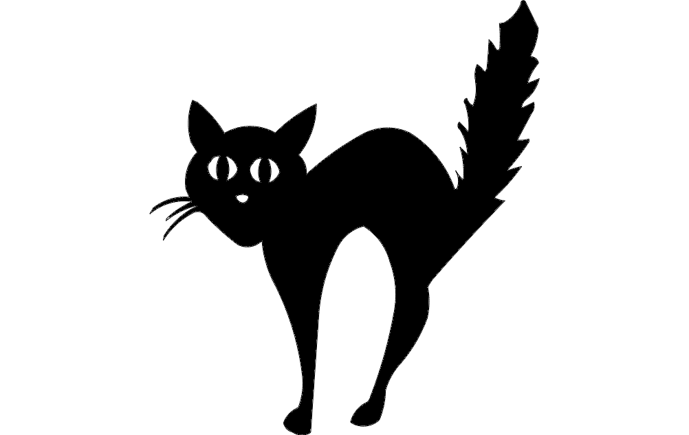 Halloween Cat Vector DXF File
