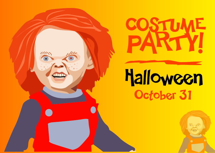 Halloween Invitation Promo Chucky Free Vector