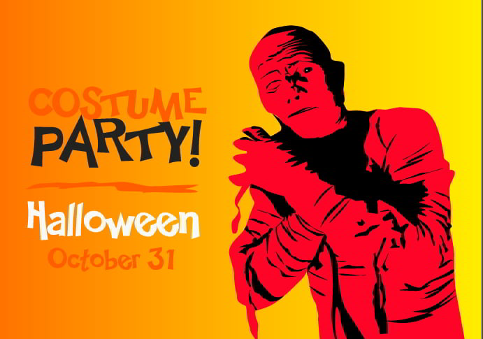 Halloween Invitation Promo Mummy Free Vector
