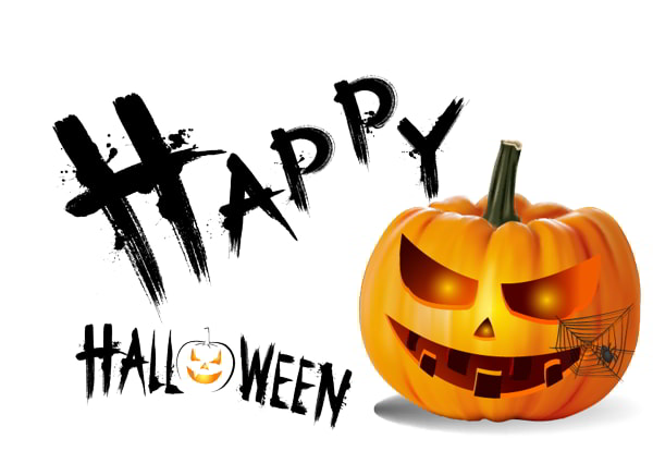 Halloween Pumpkin on White Background Free Vector File