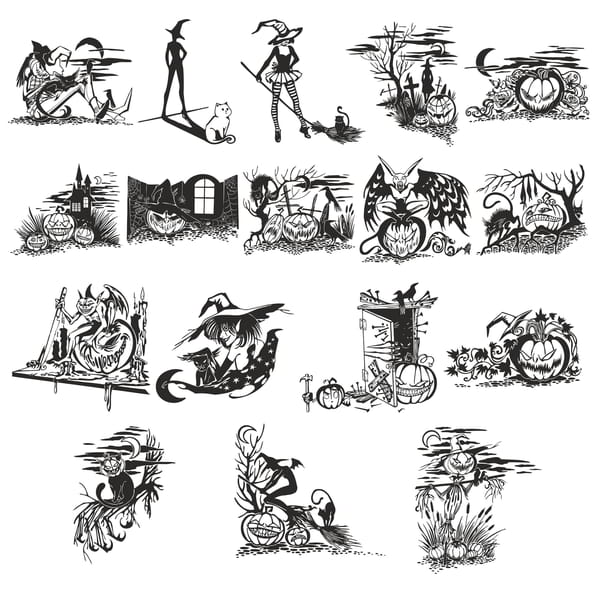 Halloween Witch Sticker Pack CDR File
