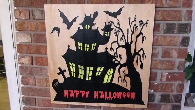 Happy Halloween Poster Vector DXF File