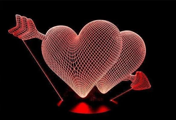 Heart Illusion Lamp CNC Laser Cutting Free CDR Vectors File