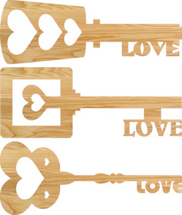 Heart Key Love Laser Cut Keys CDR File