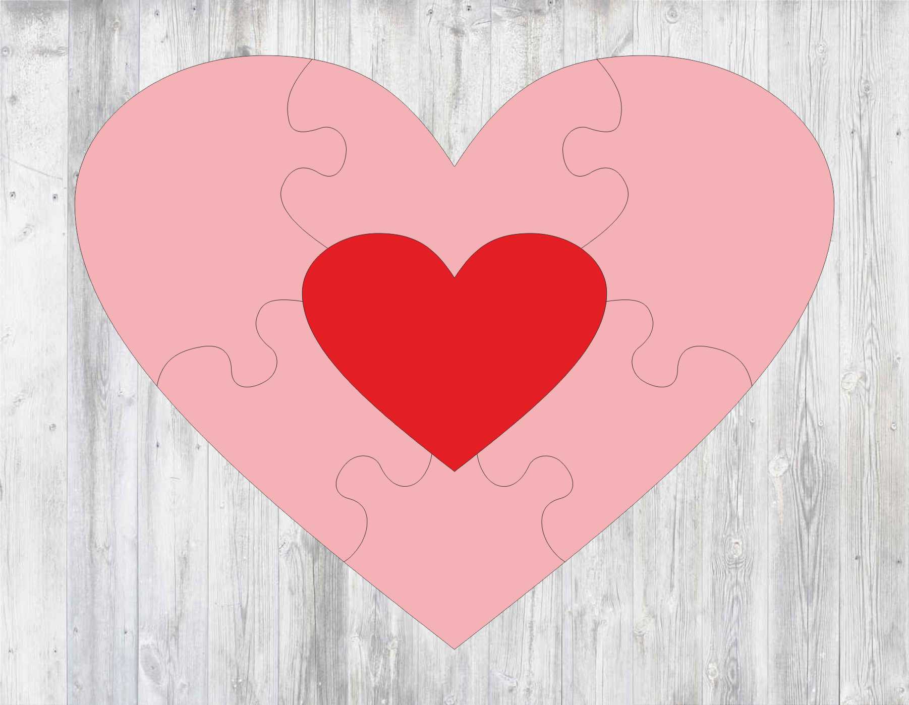 Heart Puzzle Template Laser Cut CDR File Free Download Vectors File