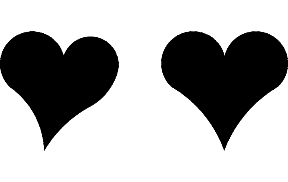 Hearts in Pair DXF File