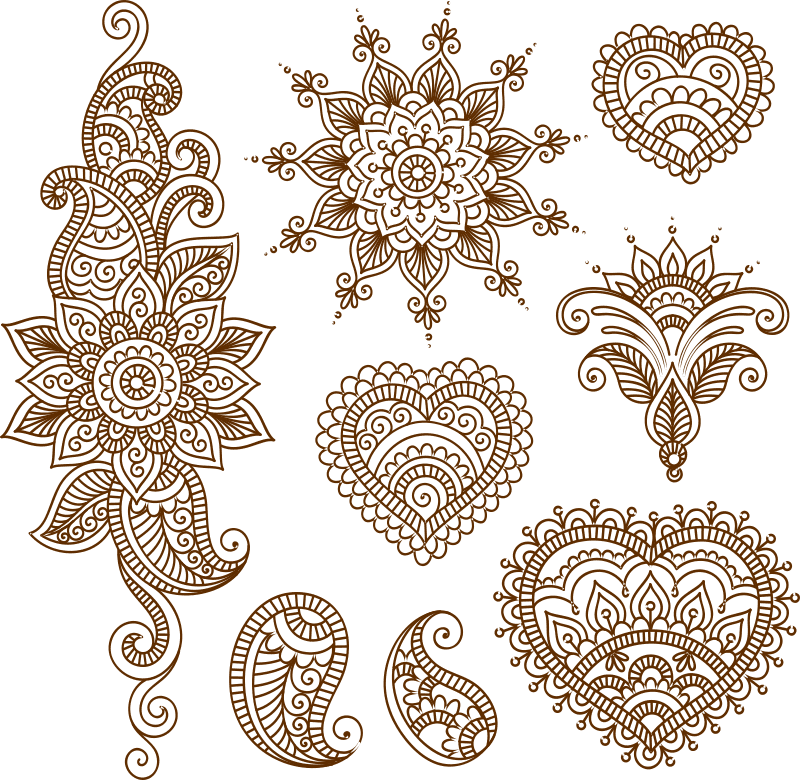 Henna Tattoo Flower Template Mehndi Style Free CDR Vectors File Free