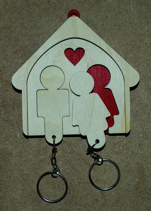 His and Hers Key Holder Wall Mount Key Chain Laser Cut CDR File