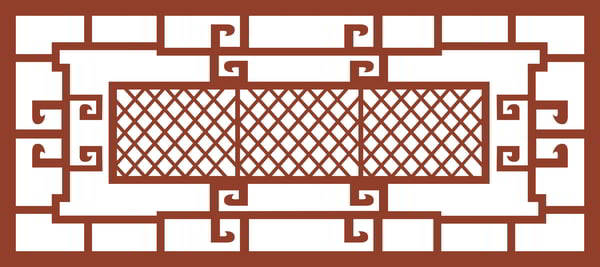 Horizontal Abstract Balcony Grill Design CDR File