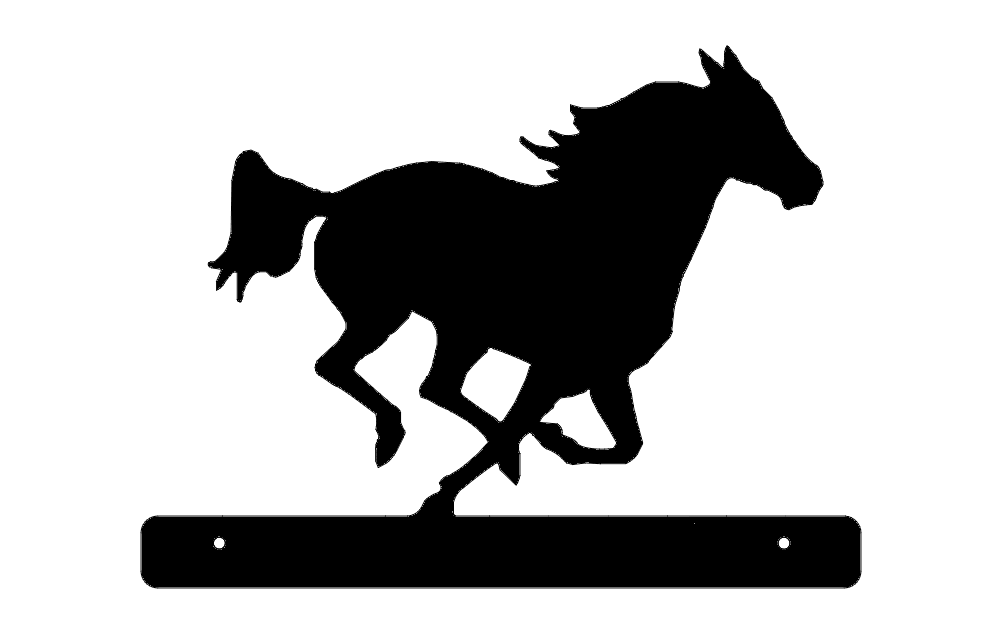 Horse Running Plate Laser Cut DXF File