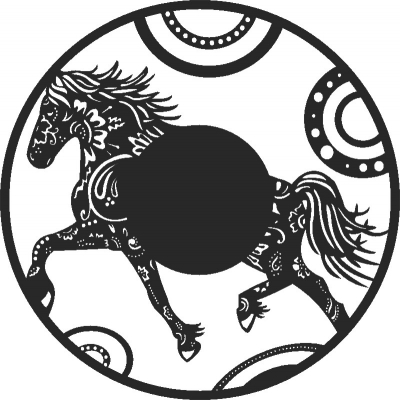 Horse Wall Clock Free CDR and DXF Vector File