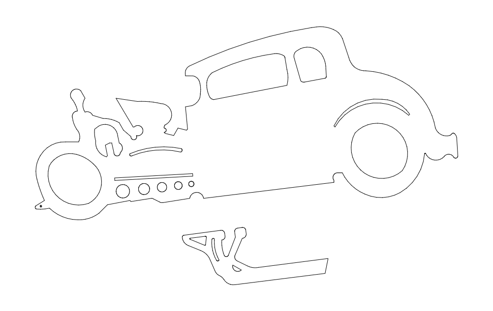 Hot Rod Car DXF File