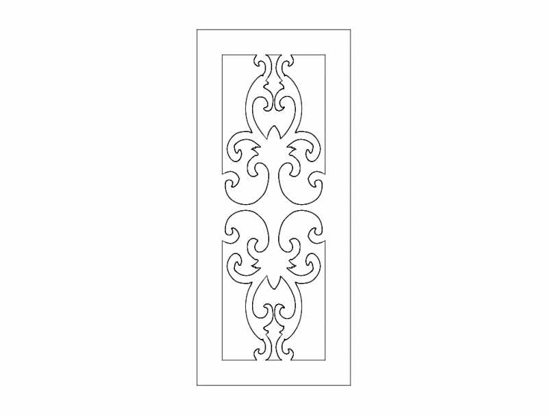 House Door Design Template DXF File