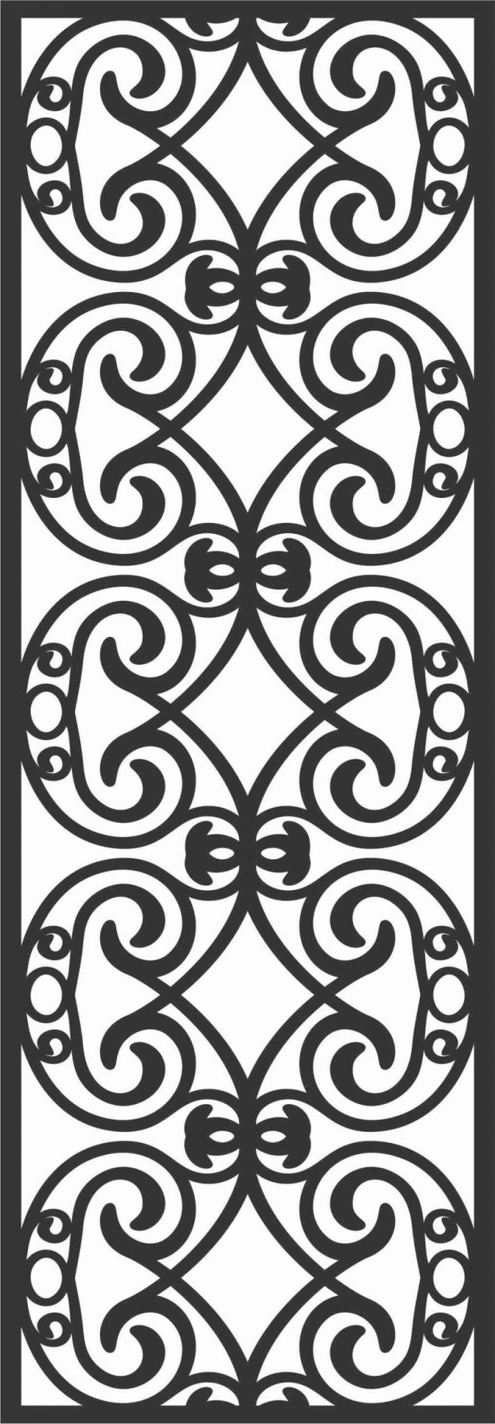 Imperial House Front veranda Grill Panel Design DXF File