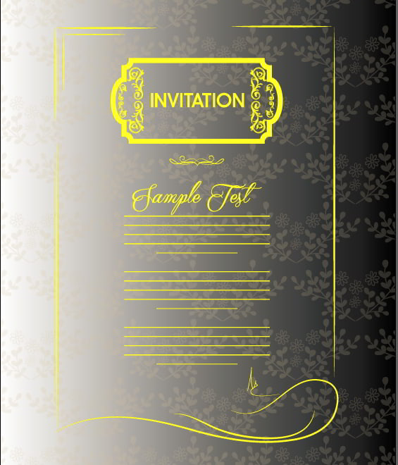 Invitation Card Template Retro Style Free Vector