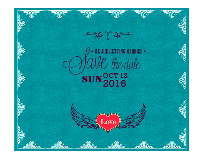 Invitation Wedding Card Template Free Vector