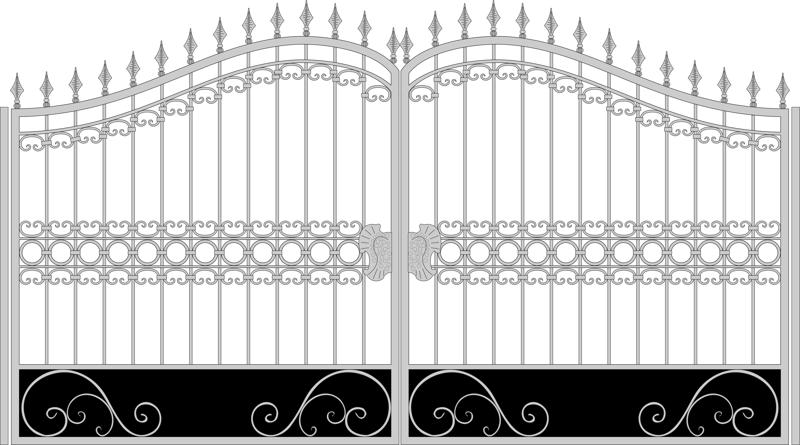 Iron Fancy Gate Boundary Wall Gate Design Free Vector CDR File