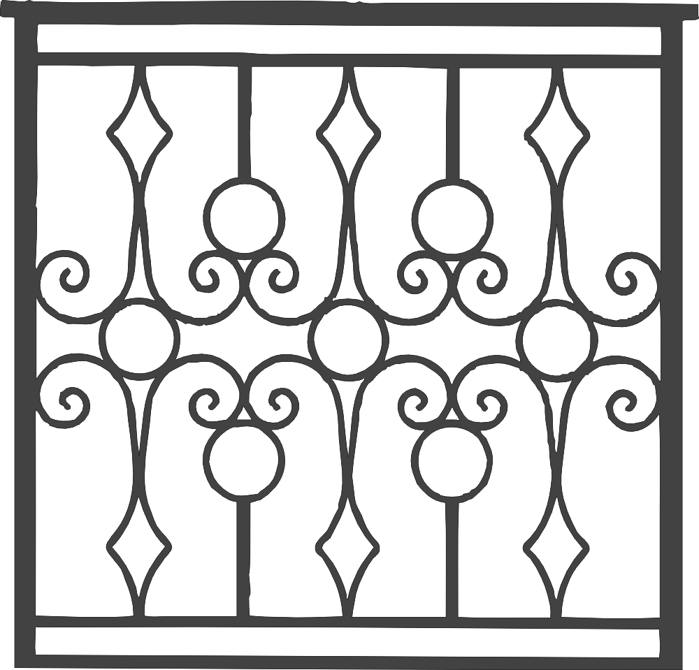 Iron Grille Gate Free DXF Vectors File