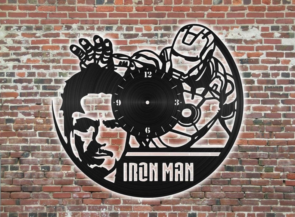 Iron Man Wall Clock CNC Vector Free CDR File