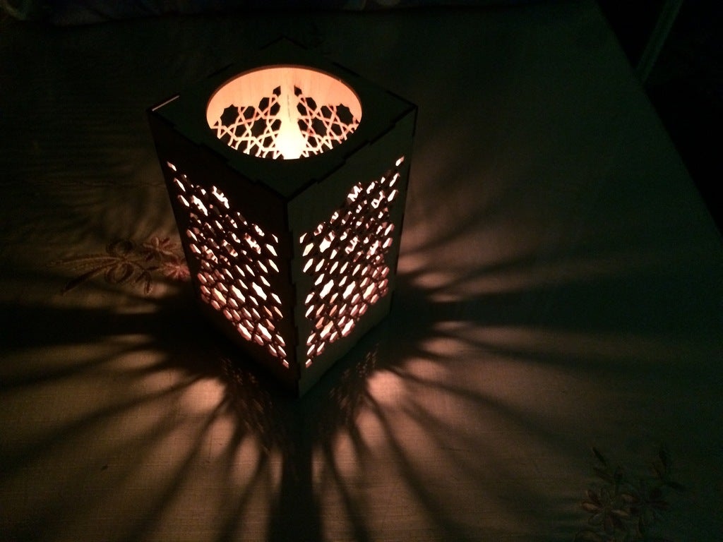 Islamic Candle Lamp Lantern Template Laser Cut DXF File