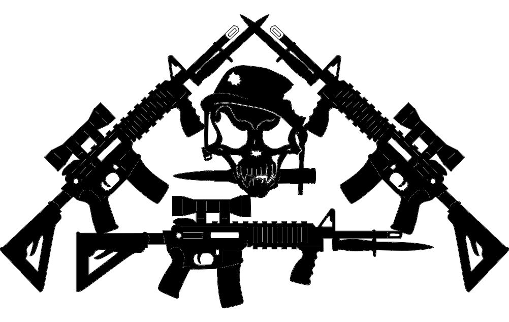 Jareds Ar 15s Crossed With Skull DXF File