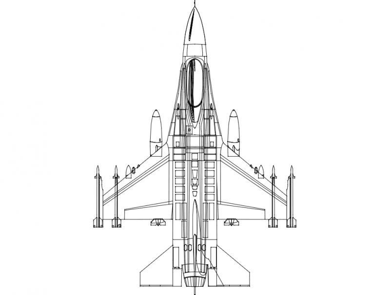 Jet Aircraft Outline Silhouette Free DXF File