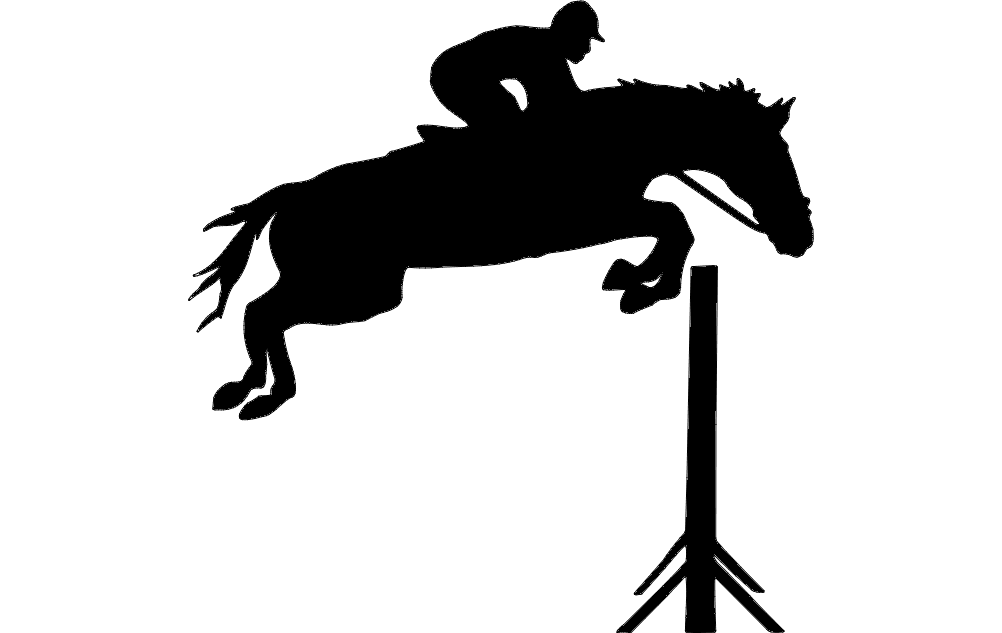 Jockey Horse Jumping Hurdles Dxf File Format DXF Vectors File
