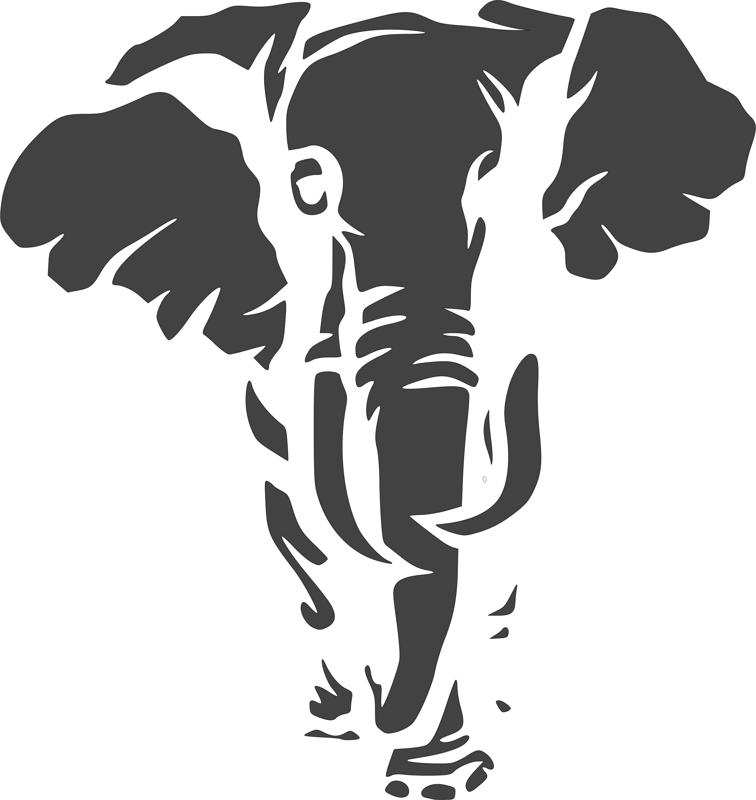 Jungle Animal Elephant Stencil Laser Cut Design DXF File