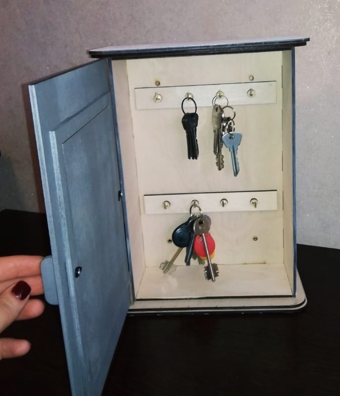 Key Cabinet Key Storage Box with Photo Frame Laser Cut CDR and DXF File