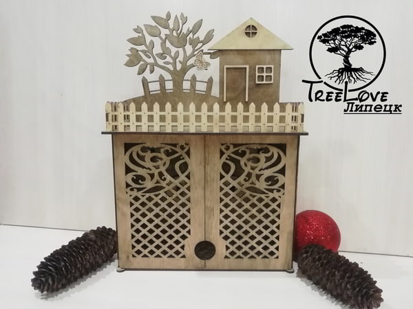 Key Cabinet Wooden Key Holder Box Wall Mounted Laser Cut CDR File