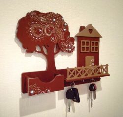 Key Hanger Shaped House And Tree for Laser Cut CNC CDR File