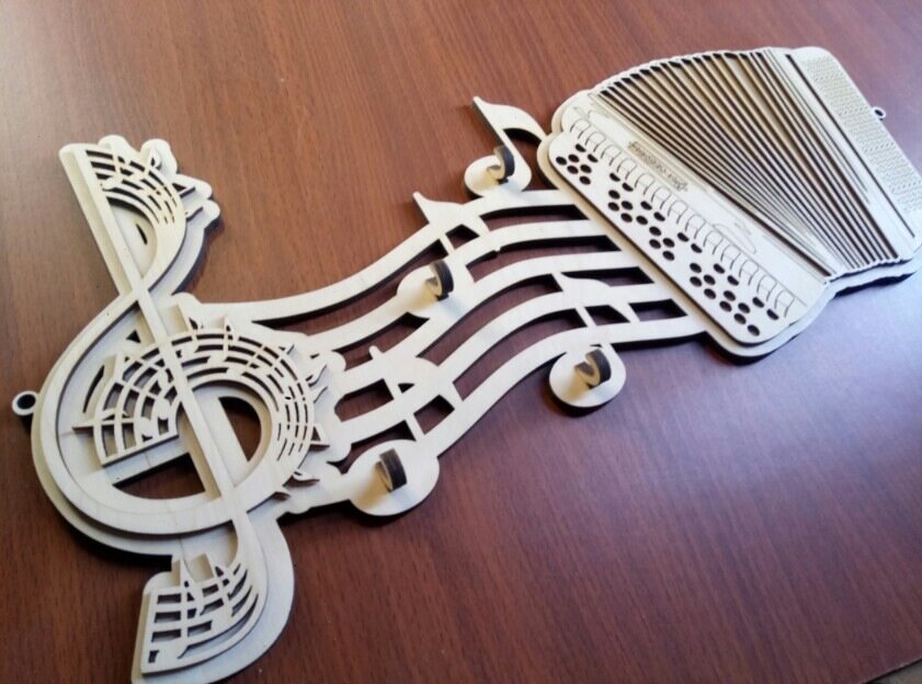 Key Hangs Shaped Like Music Notes for Laser Cut CNC CDR File