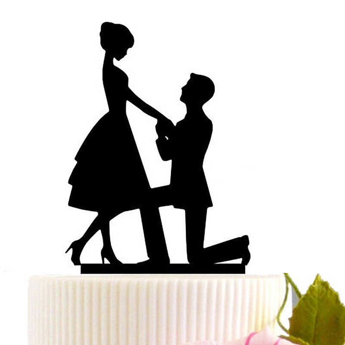 Kneel to Propose Wedding Cake Topper CDR File