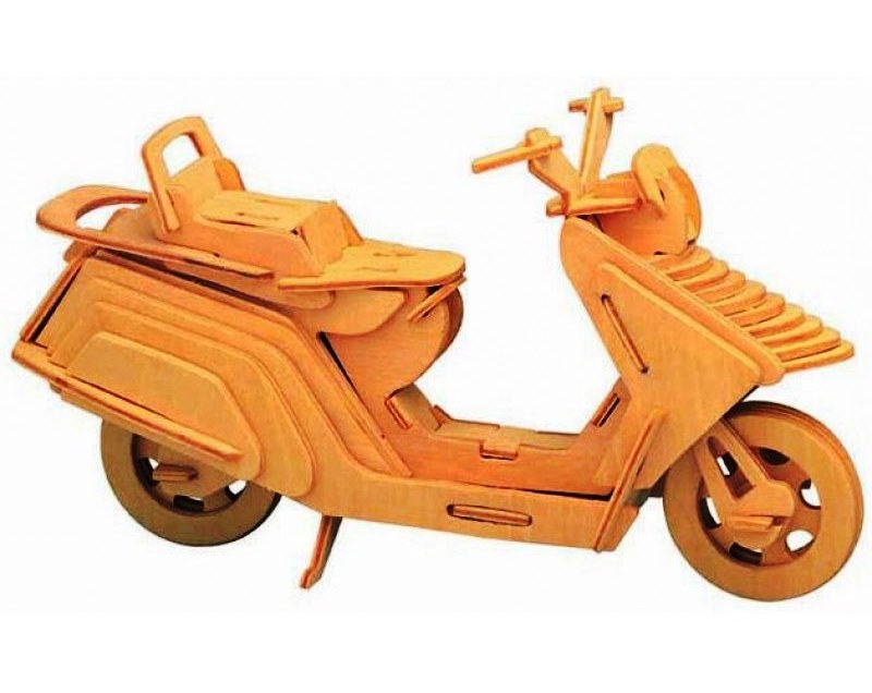 Lambretta Scooter Motorcycle 3D Puzzle Wooden Model Laser Cut Free CDR File