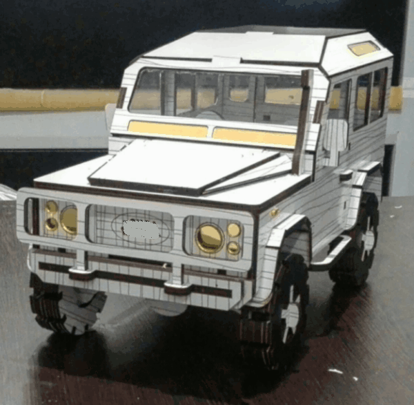 Land Rover Defender Laser Cut 3D Model Kit DXF File