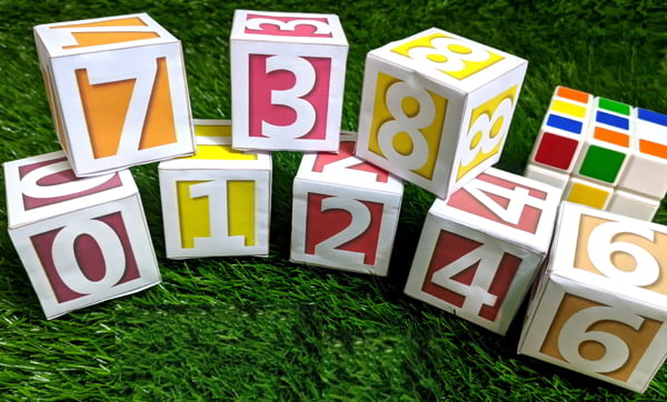 Laser Cut 3D Cube Numbers Kids Puzzle Game Educational Toy CDR File
