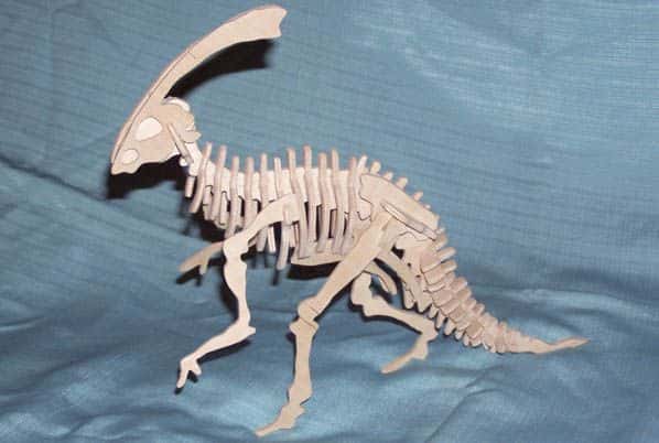 Laser Cut 3D Parasaurolophus Model, Wooden 3D Animal Model Vector File