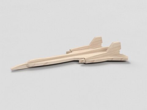 Laser Cut 3D Puzzle Aircraft SR 71 Wooden Model 6mm Vector File