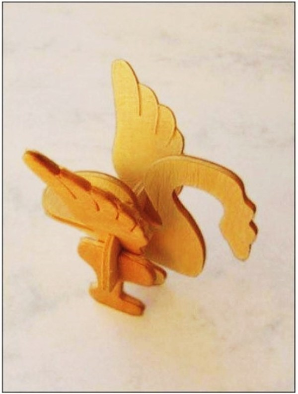 Laser Cut 3D Puzzle Bird Model PDF and CDR File