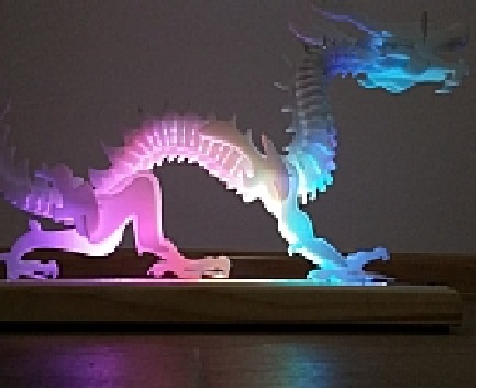 Laser Cut 3D Puzzle Dragon Wooden Model DXF File