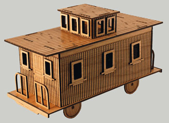 Laser Cut 3D Puzzle Wooden Train Model CDR File