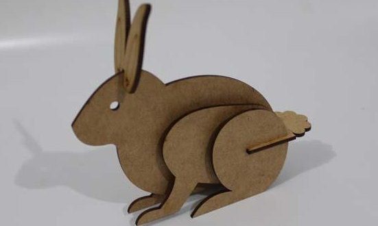 Laser Cut 3D Wooden Board Rabbit DXF File