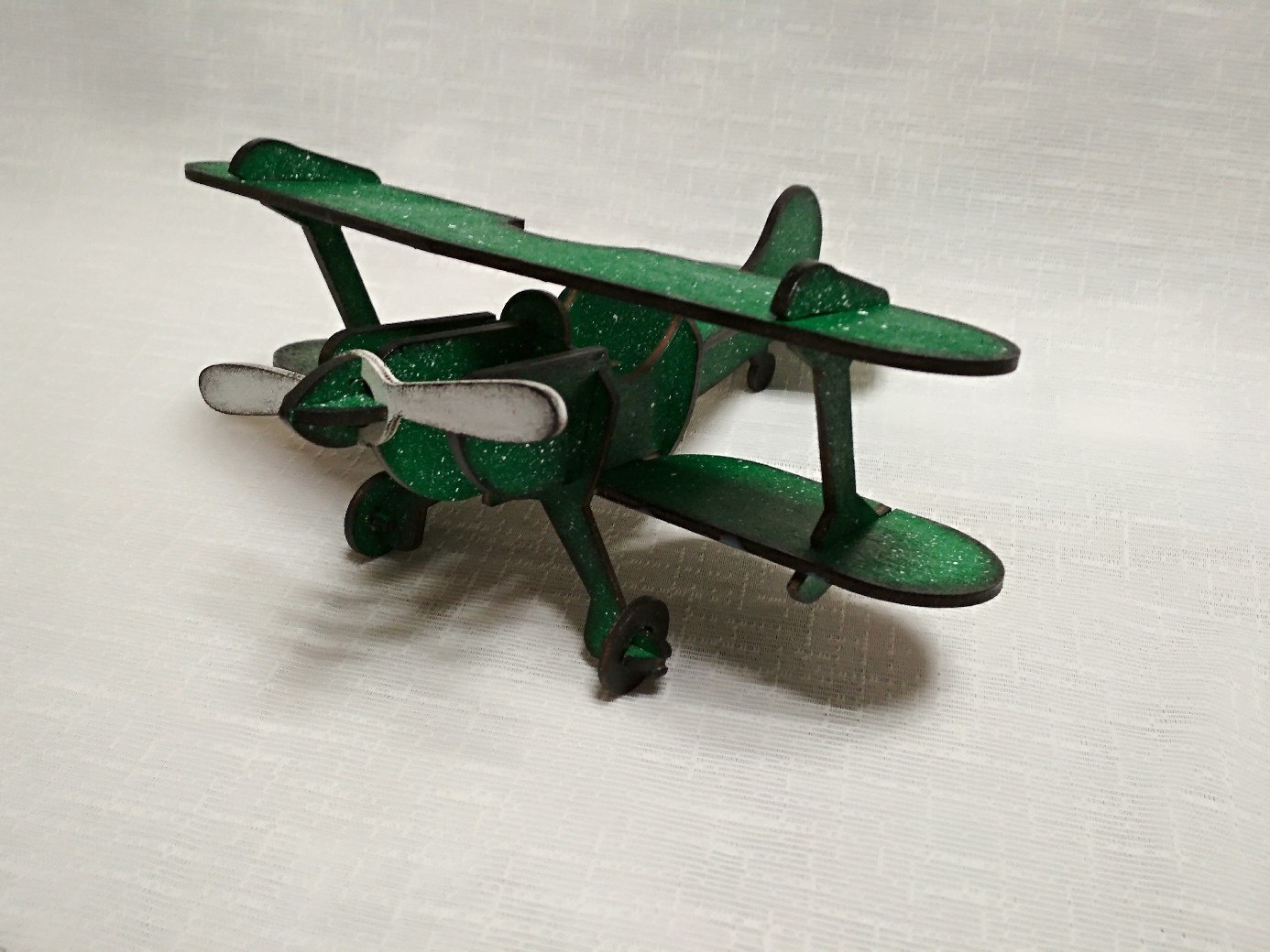 Laser Cut 3D Wooden Jet Airplane CDR Vectors File