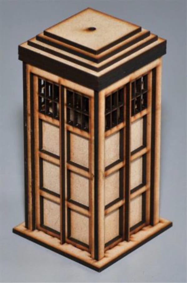 Laser Cut 3D Wooden Phone Booth CDR and DXF Vector File