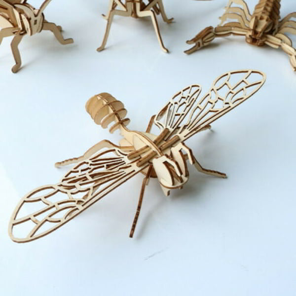 Laser Cut  3D Wooden Puzzle Bee Toy Model Free DXF and CDR File