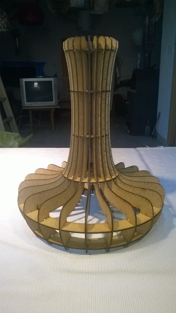 Laser Cut 3D Wooden Puzzle Lamp Vector File
